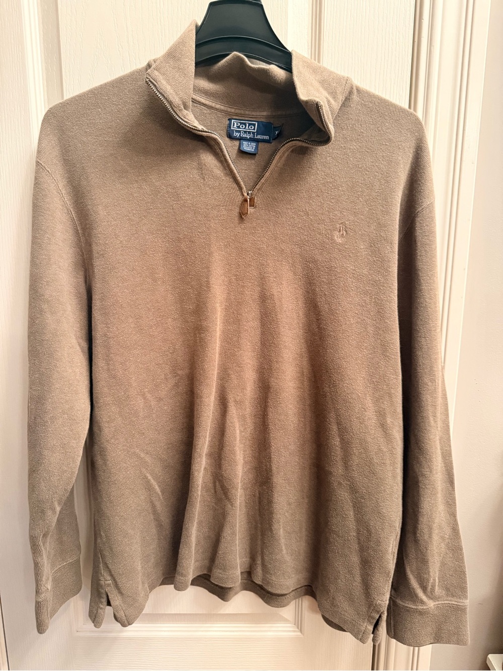 Polo by Ralph Lauren Men's Zip-Up Sweater in Taupe